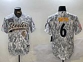 Men's Pittsburgh Steelers #6 Patrick Queen Arctic Camo 2024 Salute to Service Stitched Baseball Jerseys,baseball caps,new era cap wholesale,wholesale hats
